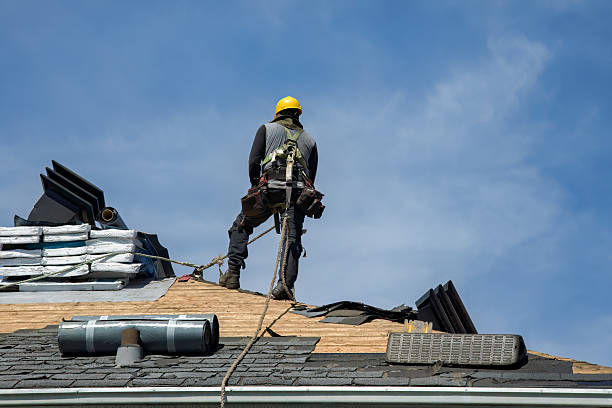 Professional Gutter Installation technician working in Campbell Hall, NY
